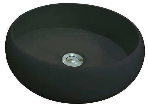 Vasque ronde à poser SORA en céramique Ø36 x h.12 cm - Noir mat